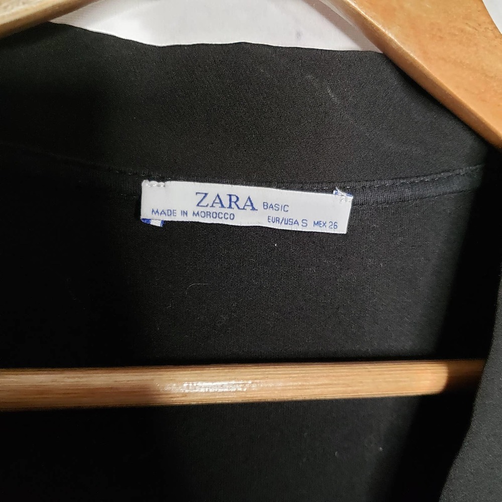 Zara Basic Black Button Down Cardigan Sweater S - image 4